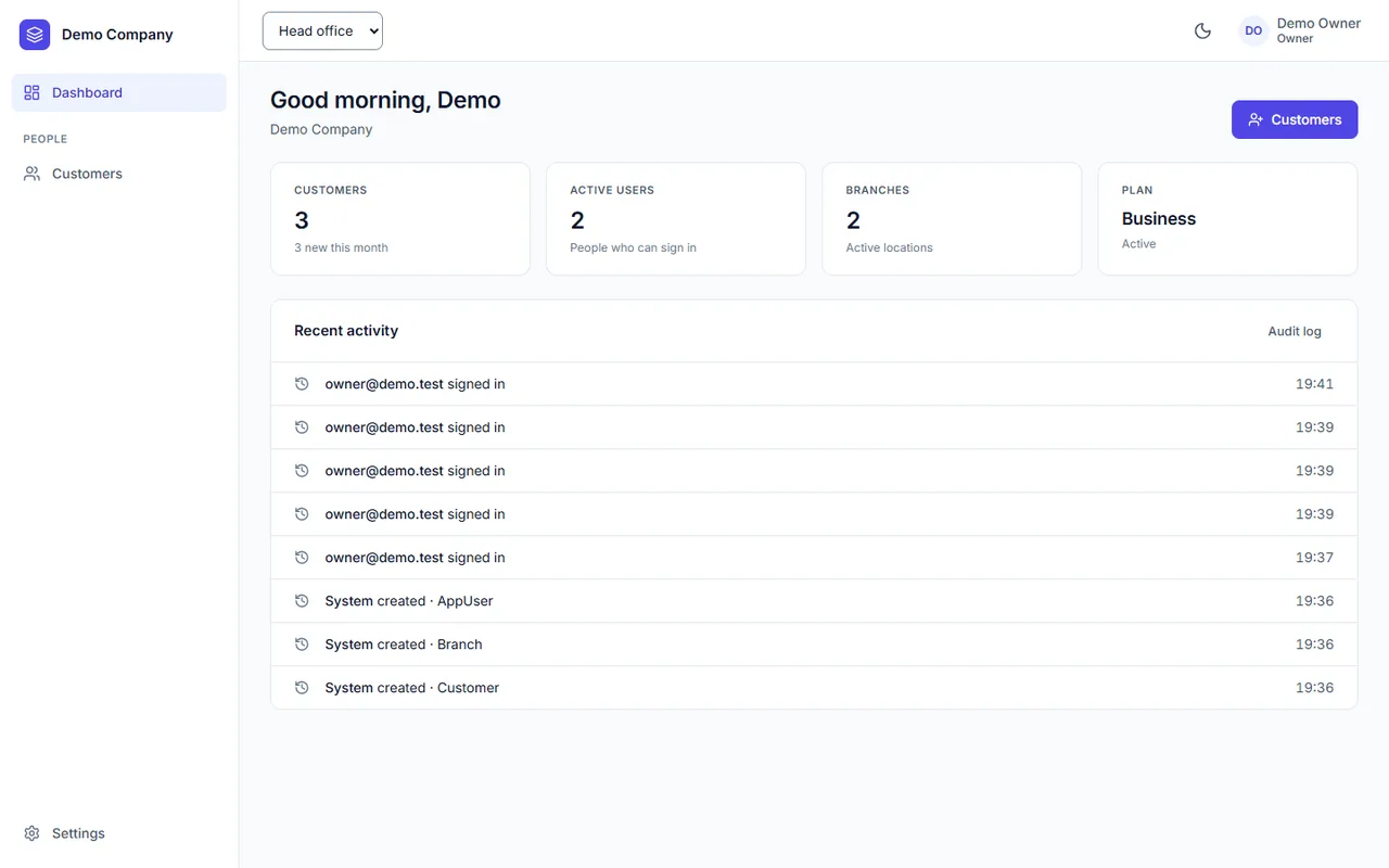 SaaS Starter Kit dashboard